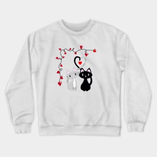 CATS IN LOVE Kittens and Hearts Crewneck Sweatshirt